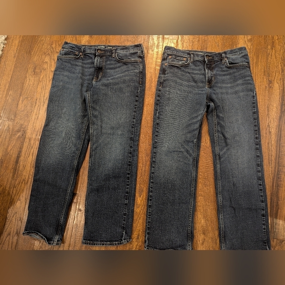 Old Navy Men's Jeans Loose Ample Fit Built-In Flex Jeans 2 pairs Sz 33/30